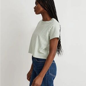 Madewell Striped Crop Tshirt